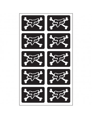 Fox mini Skulls Stickers sheet