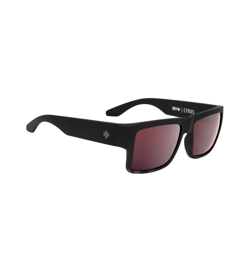 CYRUS Matte Black/Smoke Tort Fade – Happy Rose with Silver Spectra Mirror