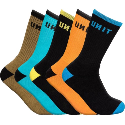 UNIT REACT BAMBOO 5 PACK SOCKS MULTI