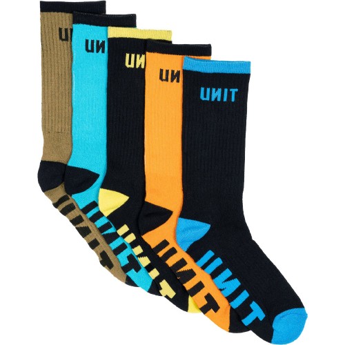 UNIT REACT BAMBOO 5 PACK SOCKS MULTI