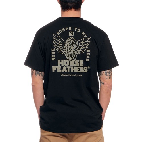 HORSEFEATHERS WHEEL TECH T-SHIRT BLACK