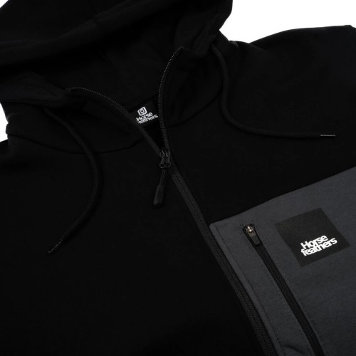 HORSEFEATHERS VICK ZIP HOODIE BLACK