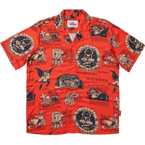 THE DUDES BEELZEBUD RED HAWAIIAN SHIRT