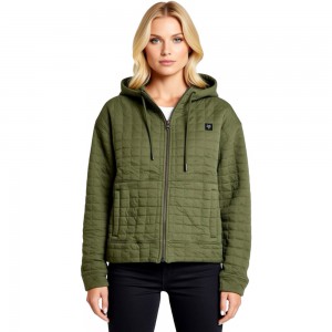 W QUILTED FLEECE ZIP