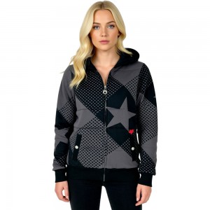 GIRLS STAR GAZER QUILTED HOODY
